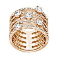 swarovski creativity wide ring white rose gold plated