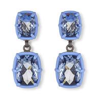 Swarovski Atelier Swarovski by Rosie Assoulin, Jewel-y McHue-y Drop Pierced Earrings Teal Rhodium-plated