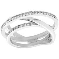 swarovski spiral mini ring white rhodium plated