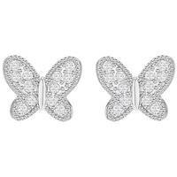 Swarovski Field Butterfly Pierced Earrings, White White Rhodium-plated