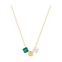 swarovski glance necklace green light multi gold plated