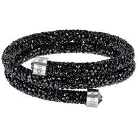 Swarovski Crystaldust Bangle Double, Black Black Stainless steel