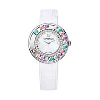 swarovski lovely crystals multi colored watch white stainless steel