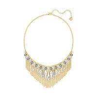 Swarovski Gipsy Necklace, Large, Teal Light Multi Gold-plated