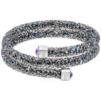 swarovski crystaldust double bangle purple purple stainless steel