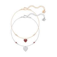 Swarovski Crystal Wishes Heart Bracelet Set, Red Red