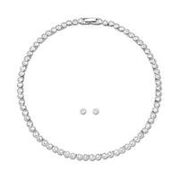 swarovski tennis set white rhodium plated