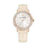 swarovski graceful lady watch beige white rose gold plated