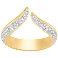 Swarovski Groove Narrow Ring, White White Gold-plated