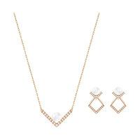 swarovski edify set white rose gold plated