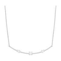 swarovski gray necklace white white rhodium plated