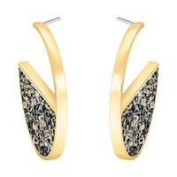 Swarovski Crystaldust Hoop Pierced Earrings, Gold Tone Brown Gold-plated