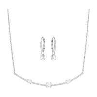 swarovski gray set white white rhodium plated