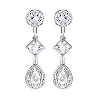 Swarovski Folk Pierced Earring Jackets White Rhodium-plated