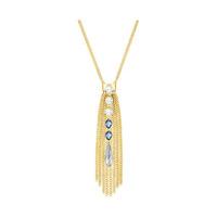 Swarovski Gipsy Necklace, Small, Teal Light Multi Gold-plated