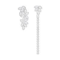 swarovski garden pierced earrings with jacket white white rhodium plat ...