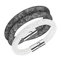 Swarovski Stardust Bracelet Set Gray Rhodium-plated