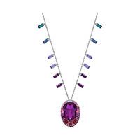 Swarovski Eminence Long Pendant Dark Multi Rhodium-plated