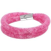 Swarovski Stardust Pink Double Bracelet Pink Rhodium-plated