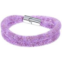 swarovski stardust mauve double bracelet violet rhodium plated