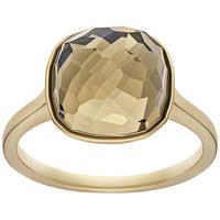 swarovski dot ring brown gold plated