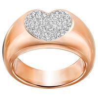Swarovski Even Wide Ring White Rose gold-plated