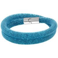 Swarovski Stardust Blue Double Bracelet Aqua Rhodium-plated