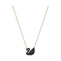 Swarovski Iconic Swan Pendant   Black Rose gold-plated