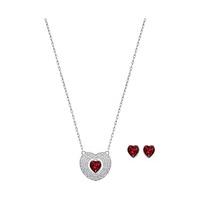 Swarovski Enjoy Set Red Rhodium-plated