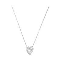 swarovski sparkling dance heart necklace white white rhodium plated