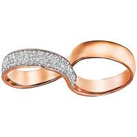 swarovski exist double ring white rose gold plated