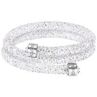 Swarovski Crystaldust Bangle Double, White White Stainless steel