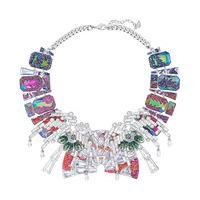 swarovski good mood necklace multi colored dark multi rhodium plated