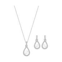 swarovski enlace set white rhodium plated