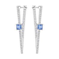 Swarovski Funk Pierced Earrings Blue Rhodium-plated