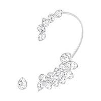 Swarovski Earring Droplet Ear Cuff Rhodium