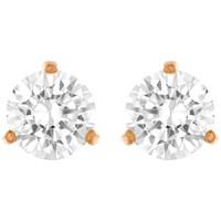 Swarovski Solitaire Rose Gold Clear Crystal Stud Earrings