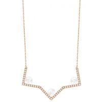 Swarovski Edify Rose Gold Pearl Clear Crystal Necklace