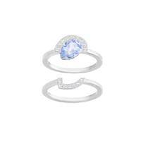 Swarovski Gallery Blue Ring Set Size 58