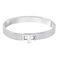 Swarovski Gave Silver Buckle Bangle (Medium)