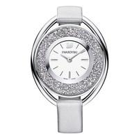 Swarovski Crystalline Oval Grey Leather Watch
