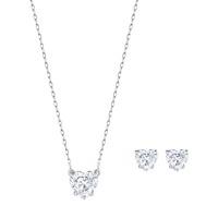 Swarovski Attract Heart Clear Necklace Earrings Set 5218461