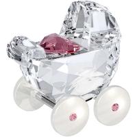 Swarovski Pram Clear and Pink Crystal Ornament 5003407