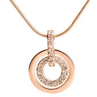 swarovski rose gold plated open circles pendant 1081976