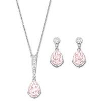 Swarovski Vintage Pink Crystal Pendant Earrings Set 5278350