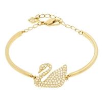 Swarovski Gold Plated Swan Pave Swan Half Bangle 5083133