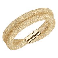 Swarovski Stardust Deluxe Double Gold Plated Gold Tube Bracelet 5184171