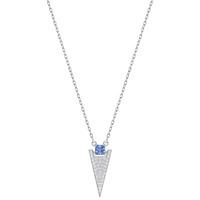 Swarovski Funk Clear Blue Crystal Triangle Necklace 5249351