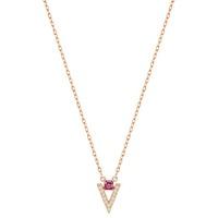 Swarovski Funk Rose Gold Plated Small Clear Red Crystal Necklace 5249353