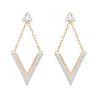 Swarovski Delta Rose Gold Plated Crystal V Dropper Earrings 5149460